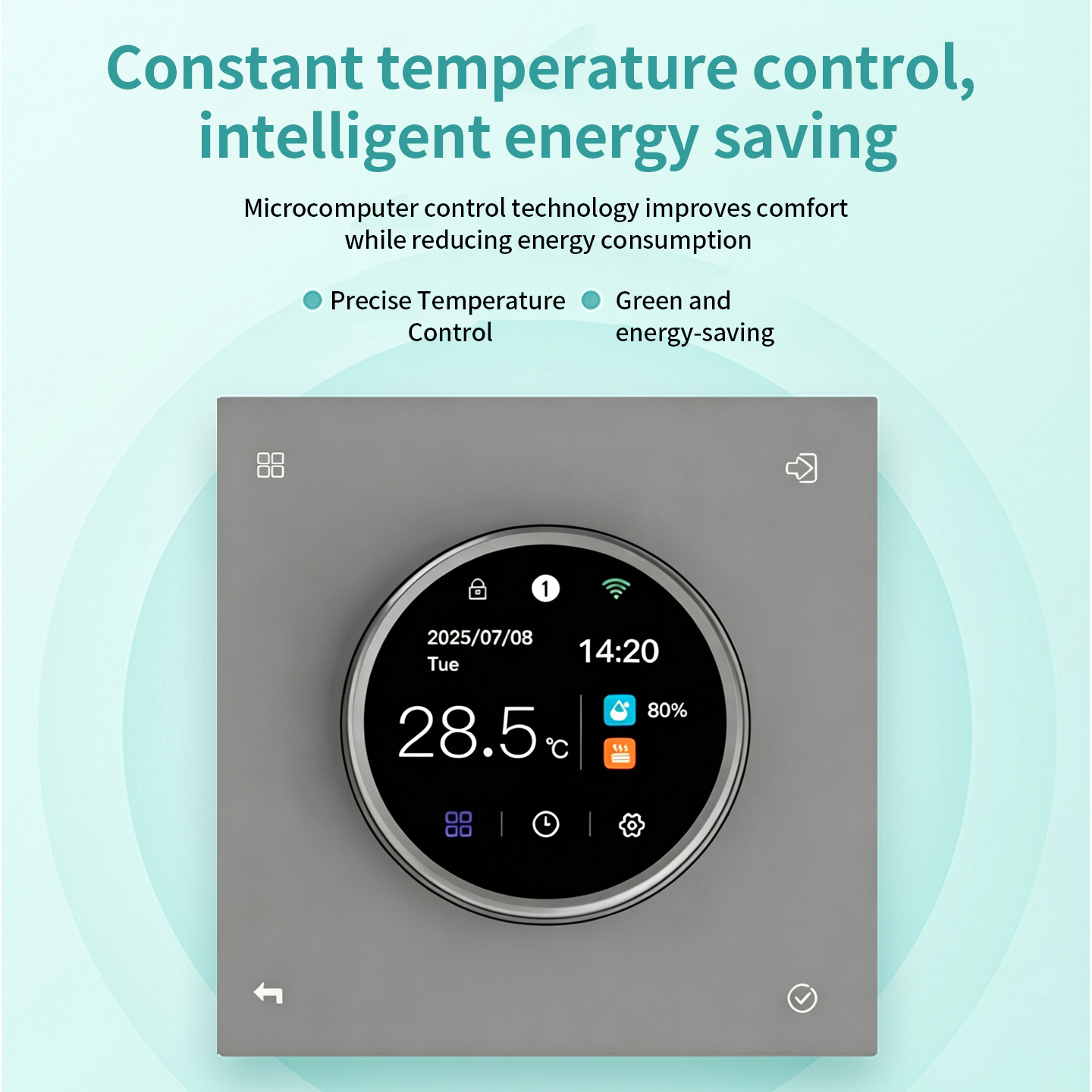 Thermostat de bouton d'écran de la couleur SDM8