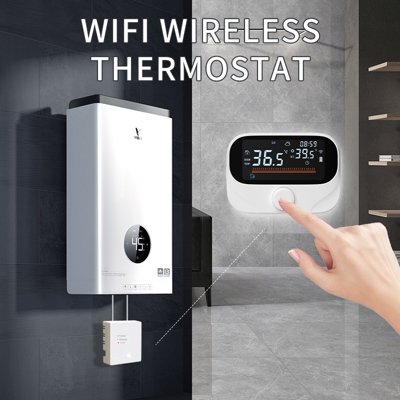 Thermostat intelligent Wi‑Fi Tuya avec affichage commutable °C/°F