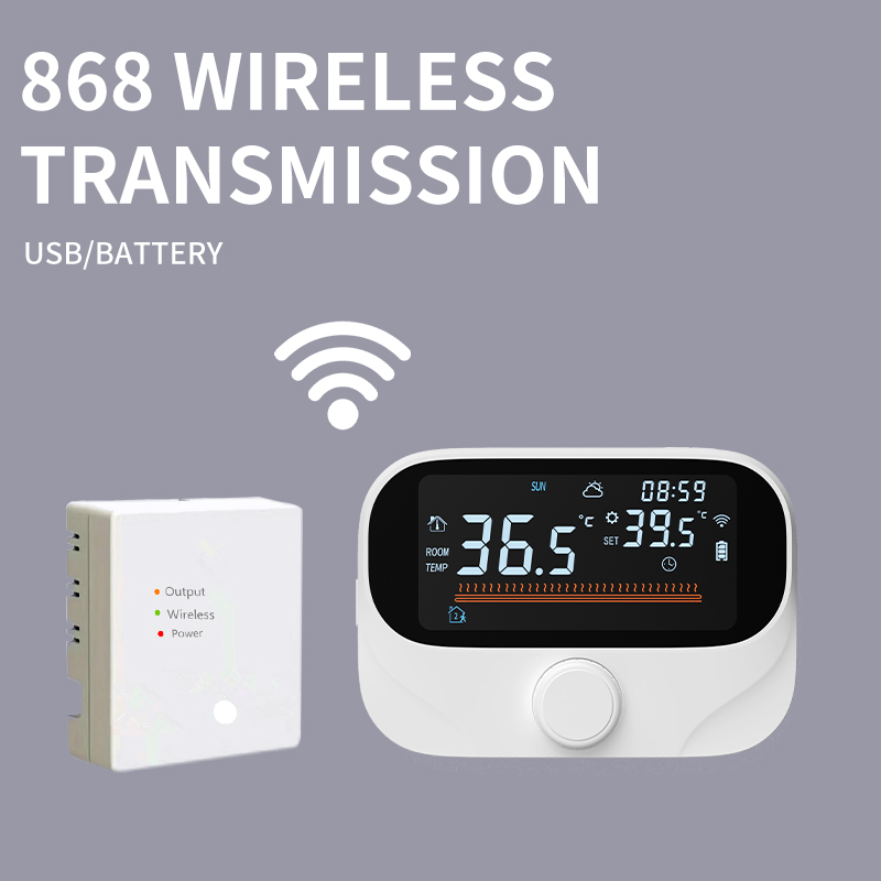 Thermostat intelligent Wi‑Fi Tuya avec affichage commutable °C/°F