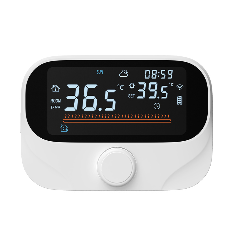 Thermostat intelligent Wi‑Fi Tuya avec affichage commutable °C/°F